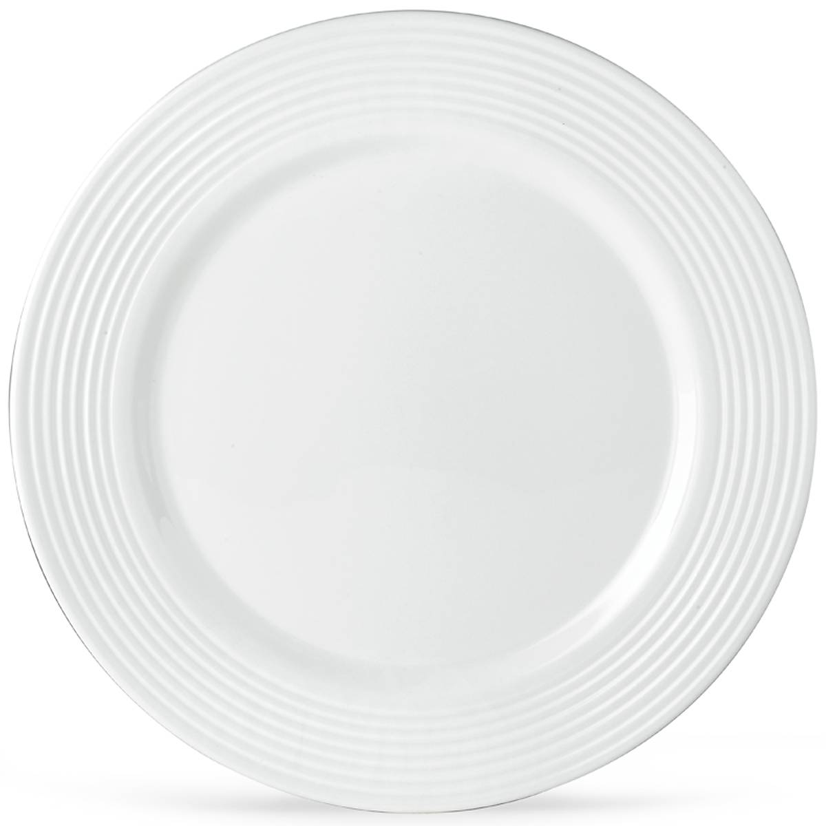 White Textured Ring Dinner Plate - Image 2