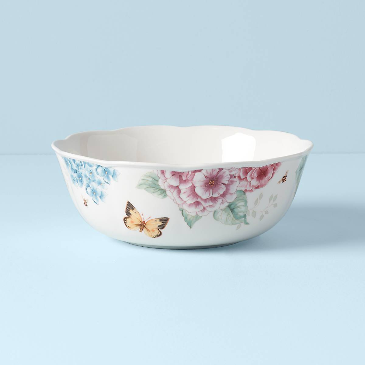 Hydrangea Floral Large Serving Bowl - Image 2
