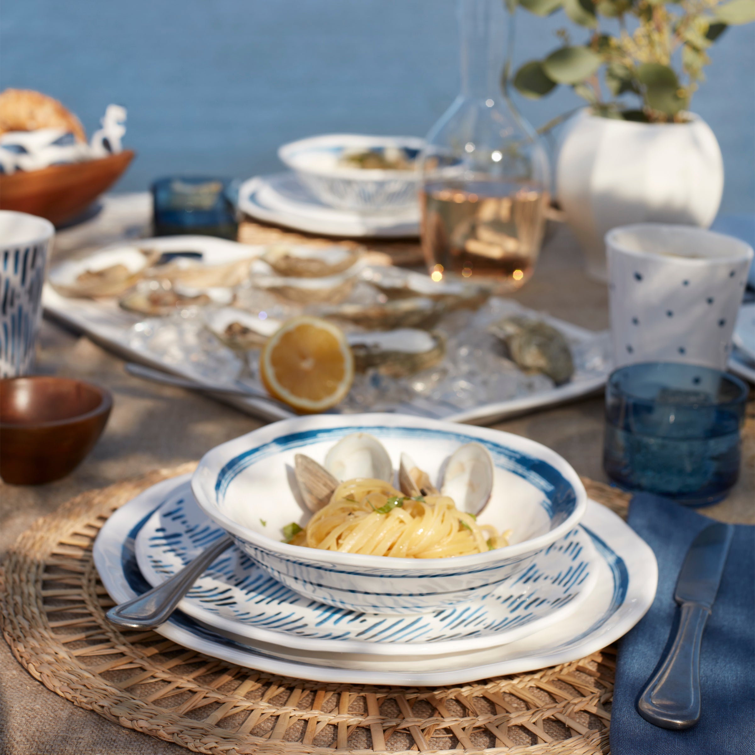 Blue Boho Melamine Dinner Plates, Set of 4 - Image 7