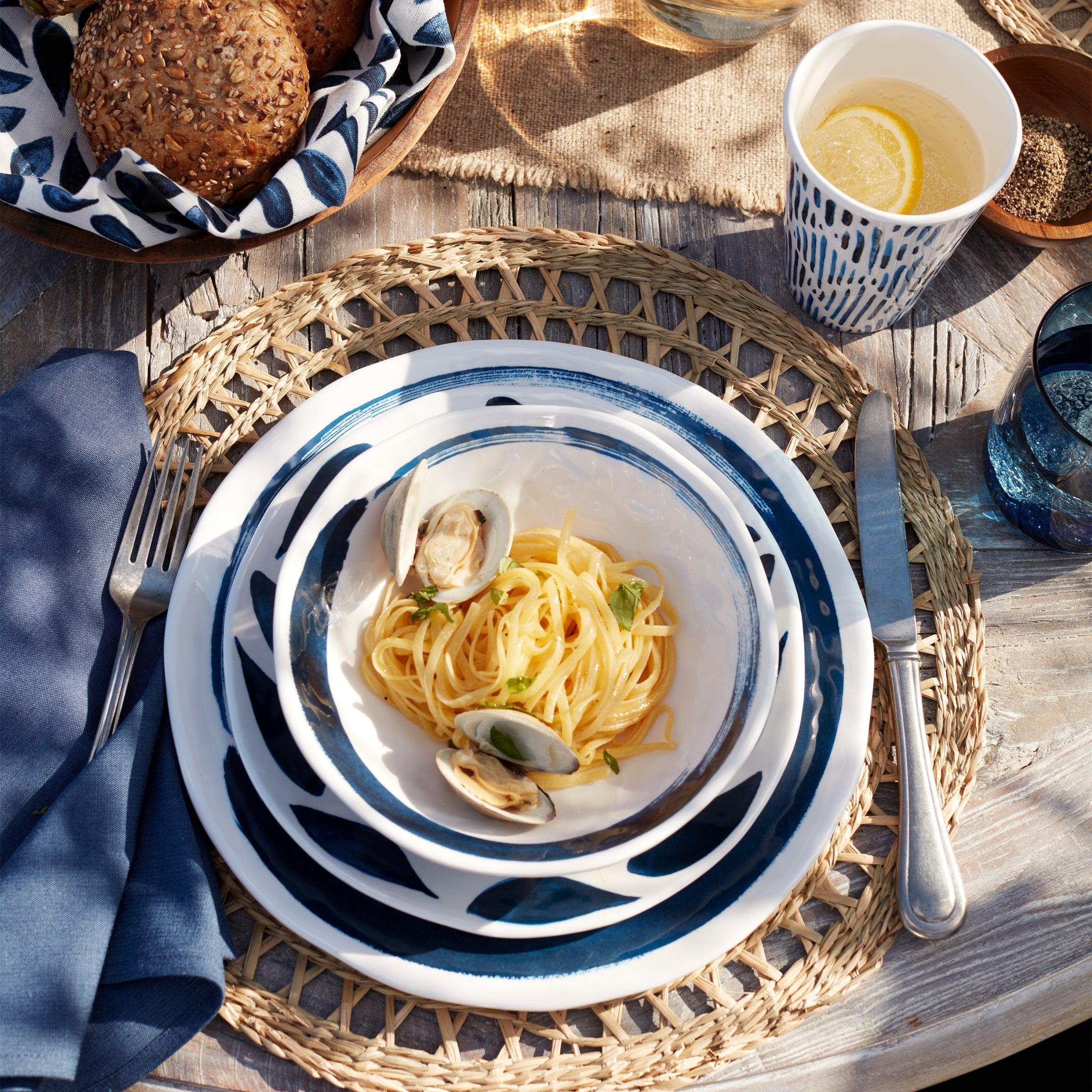 Blue Boho Melamine Dinner Plates, Set of 4 - Image 6