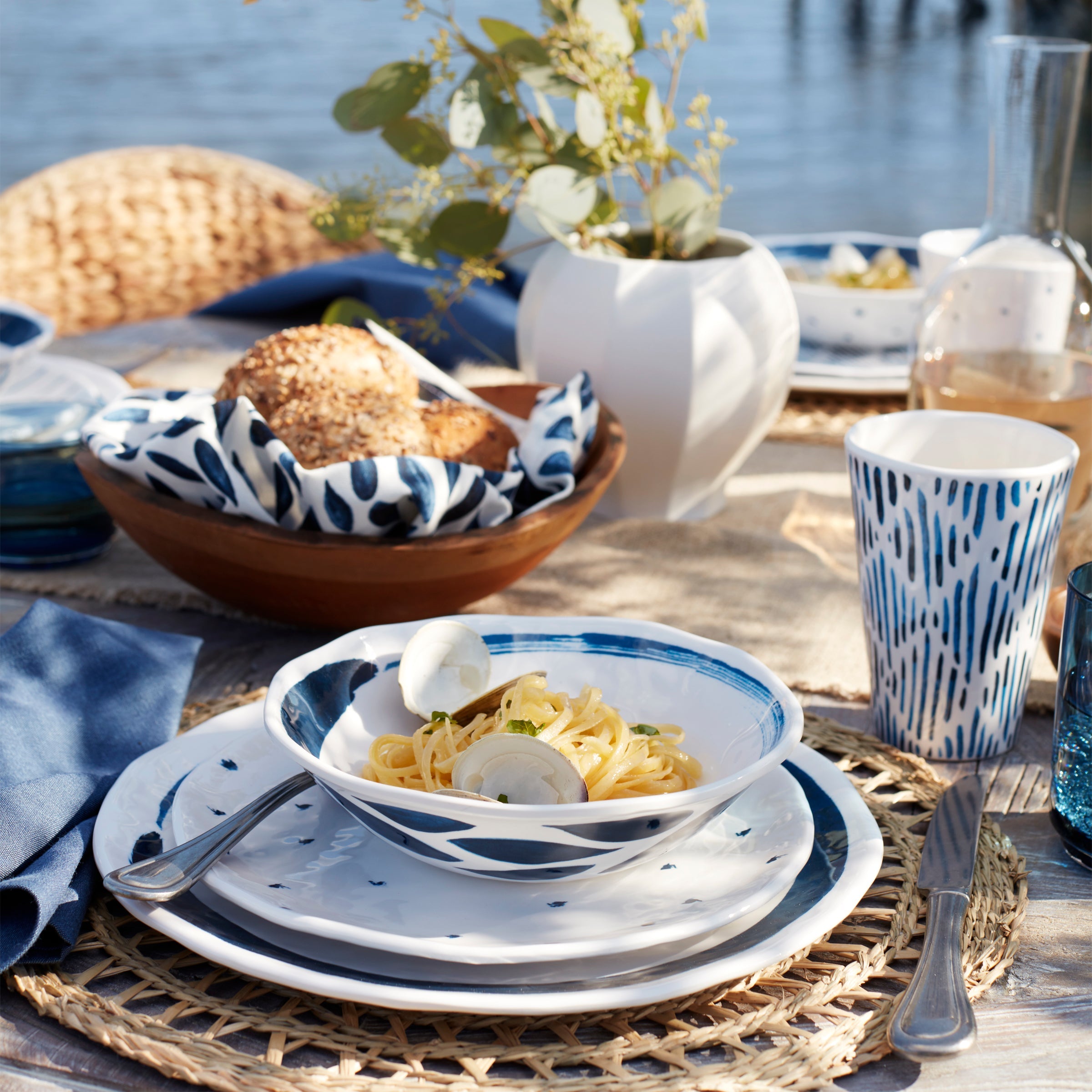 Blue Boho Melamine Dinner Plates, Set of 4 - Image 9