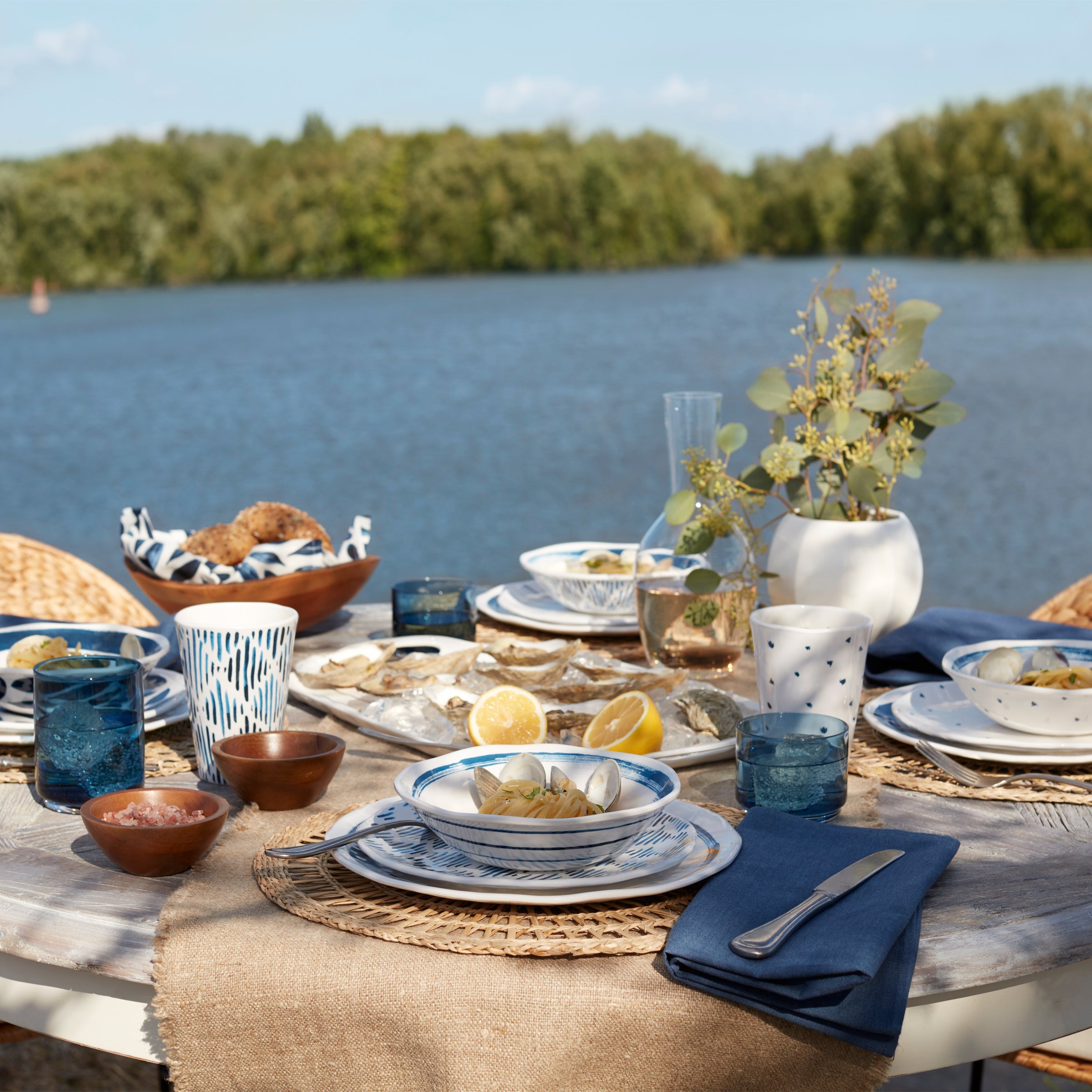 Blue Boho Melamine Dinner Plates, Set of 4 - Image 8