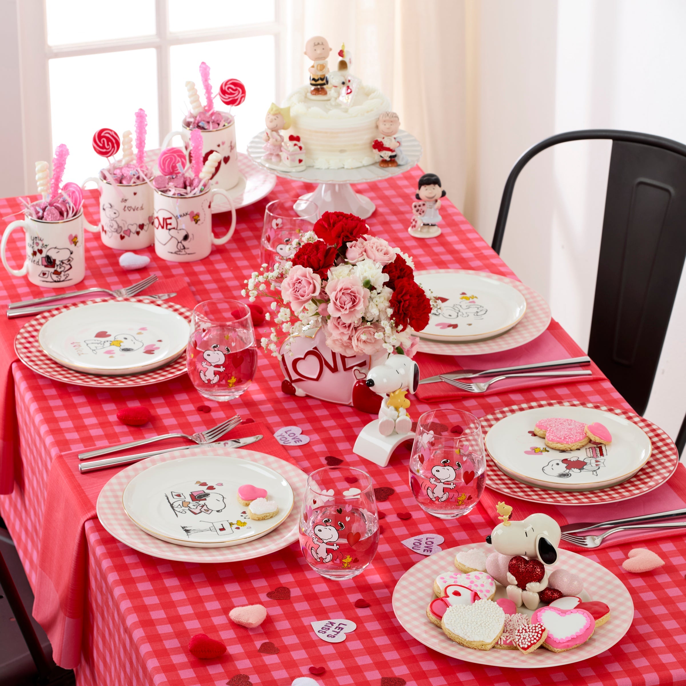 Red Gingham Dinner Plates, Set of 4 - Image 2