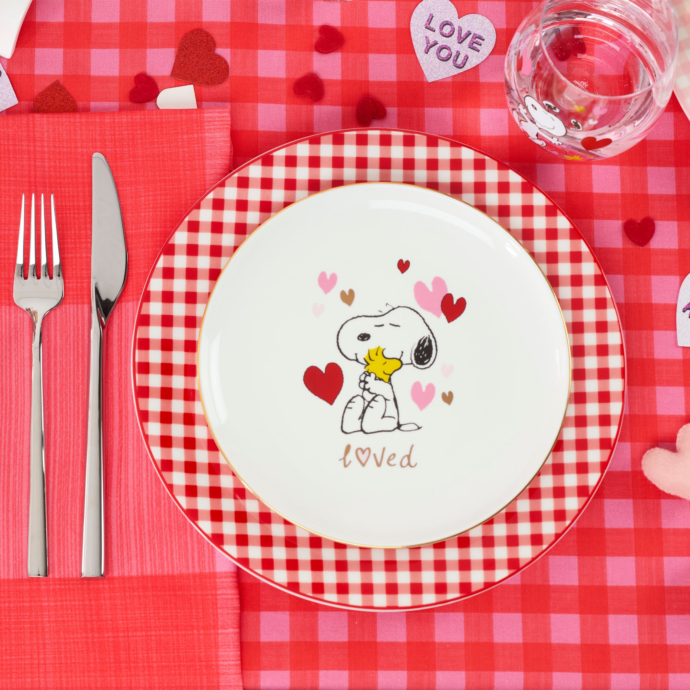Red Gingham Dinner Plates, Set of 4 - Image 4