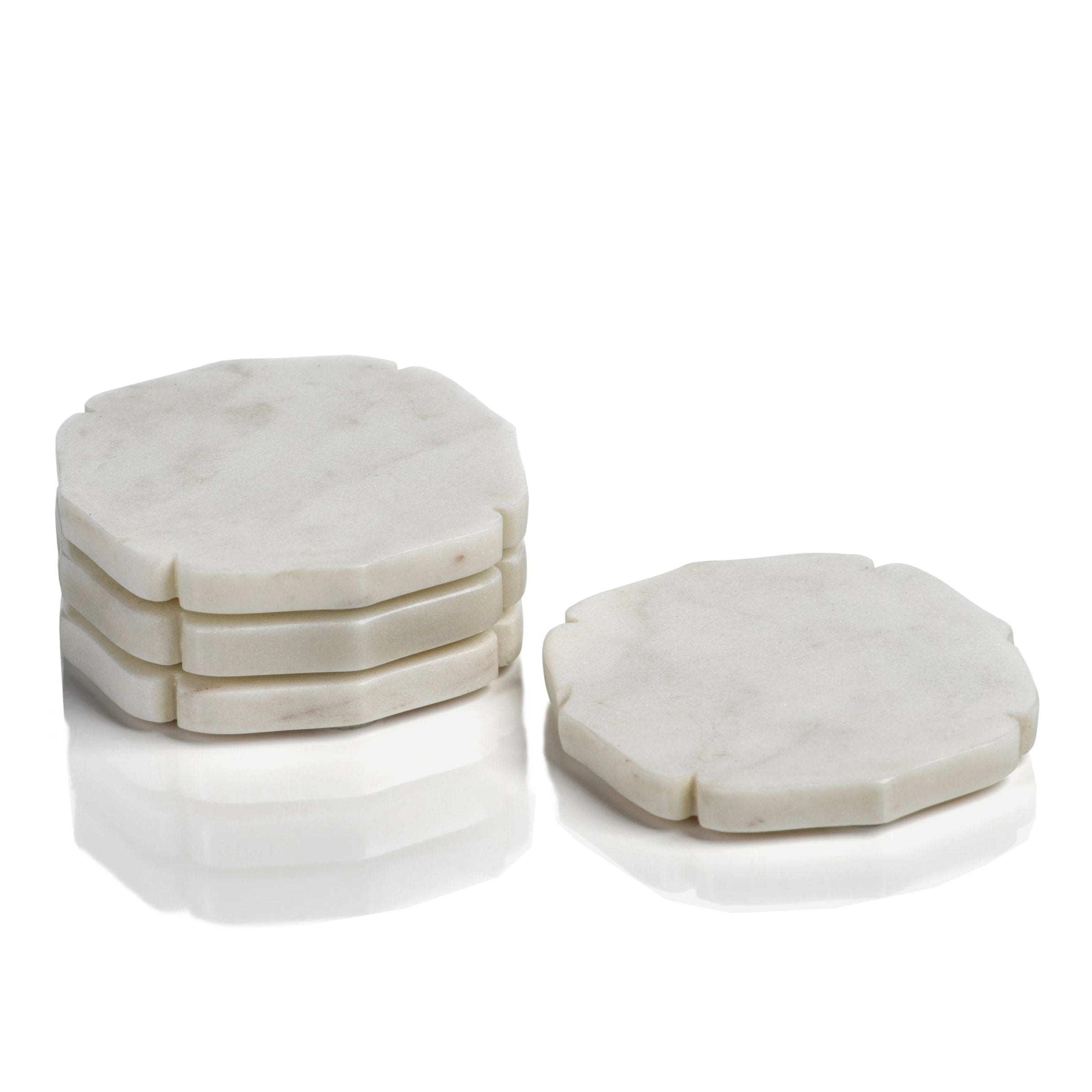 White Marble Coasters - Set of 4 - Image 2