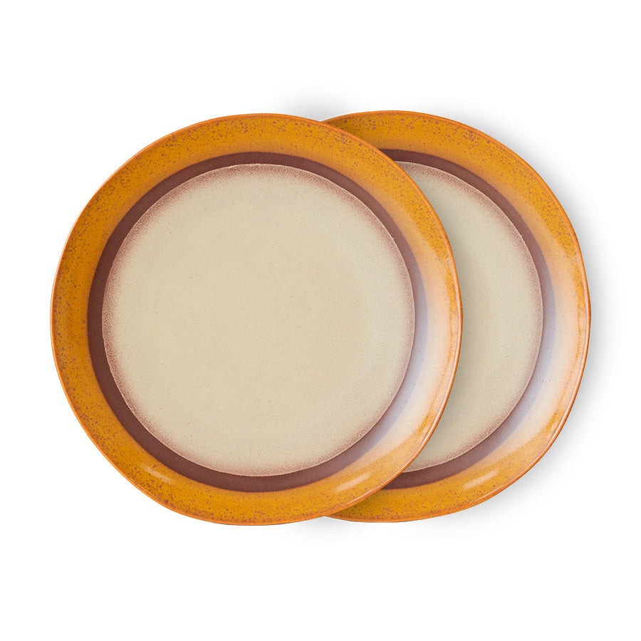 Cream Reactive Glaze Dinner Plates - Set of 2